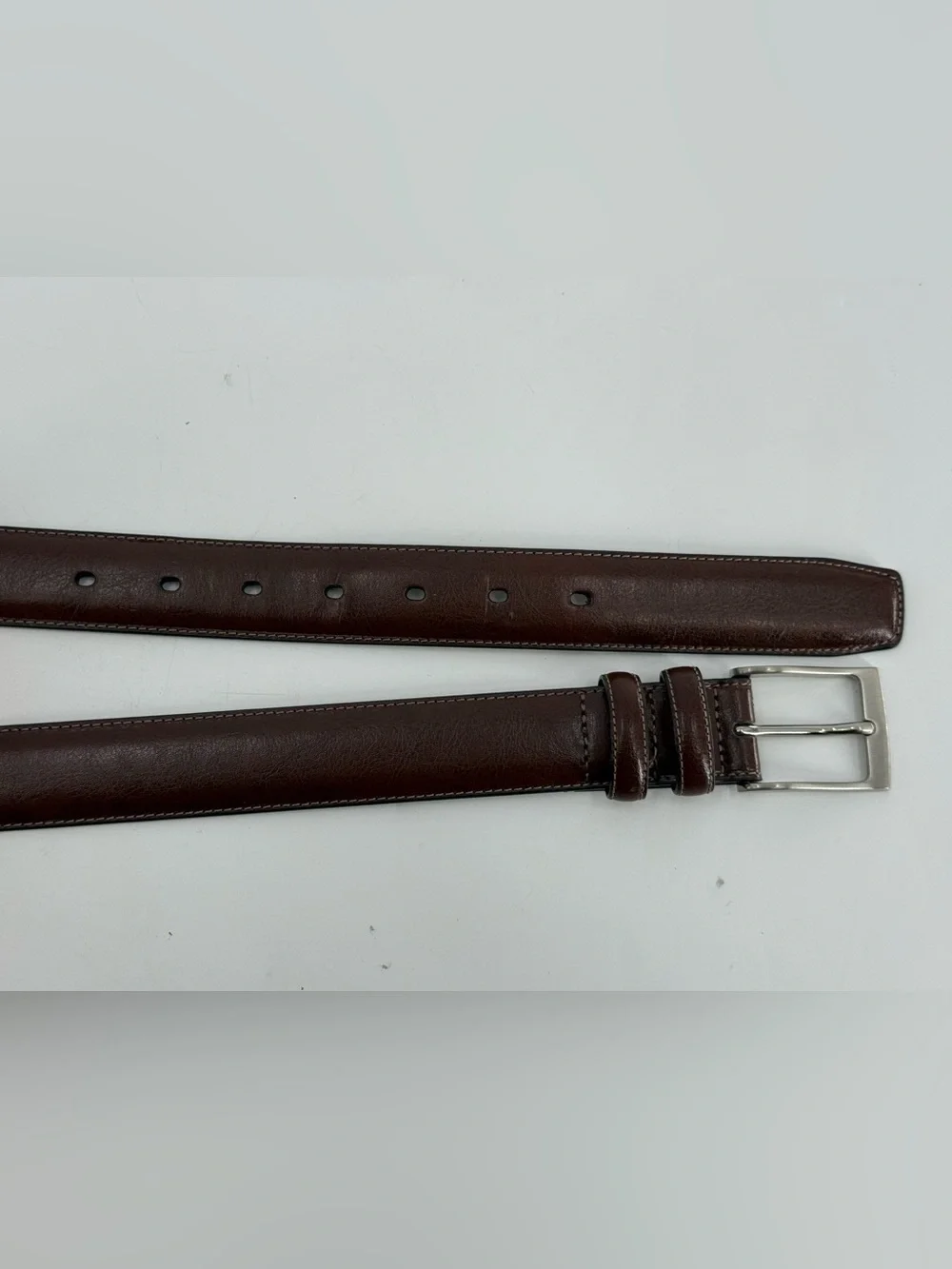Perry Ellis Contemporary Business Casual Brown Leather Belt 32